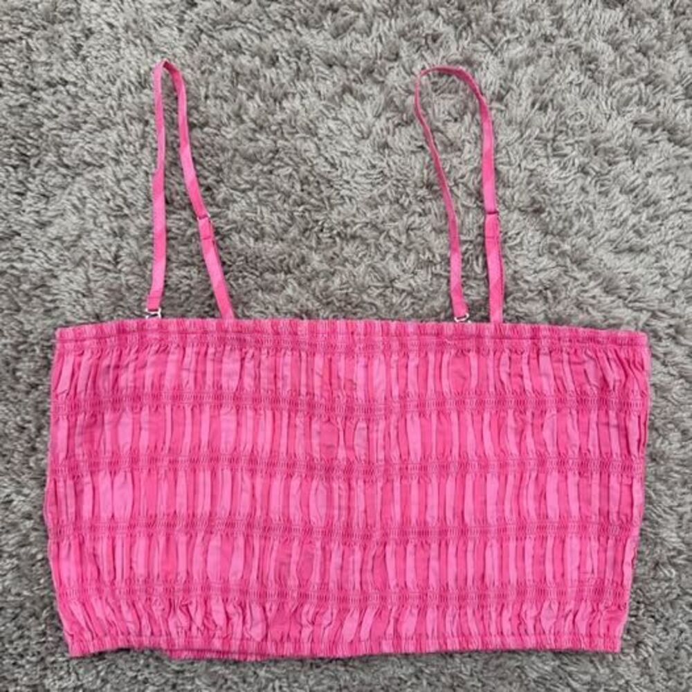 KK17  Women’s A New Day Pink Smocked Crop Top Size XS